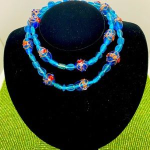 Murano Vintage Necklace in Gorgeous Blue